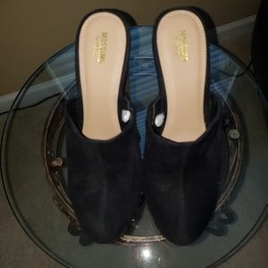 Mossimo blk suede mule